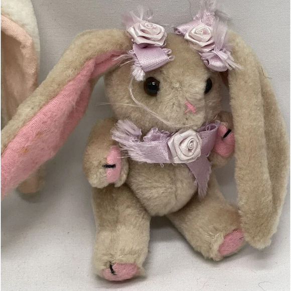 VTG Jointed Easter Bunny Plush Rabbit Long Floppy Ears Cute 5” Stuffed Animal - Picture 3 of 16